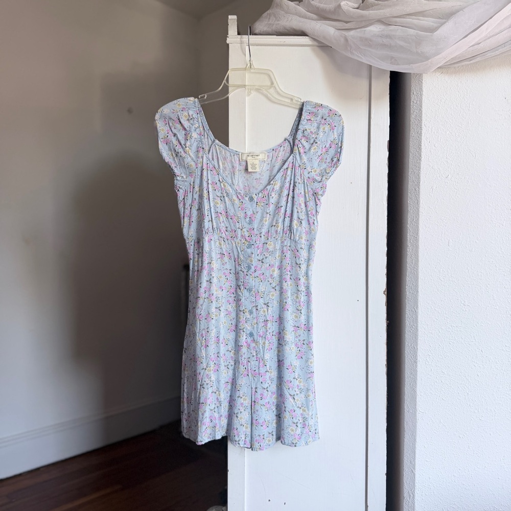 No Comment pastel floral print romper sweetheart neck milkmaid